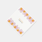 ピンクプルメリアフランギ結婚パニ スタンダードカクテルナプキン (角)