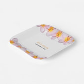 ピンクプルメリアフランギ結婚パニ ペーパープレート (傾斜あり)