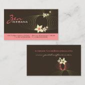 ピンクプルメリアフランジパニフラワーシックいけばな禅 名刺 (正面/裏面)