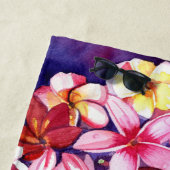 ピンクプルメリア熱帯花ビーチタオル ビーチタオル (インサイチュ)