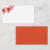 ピンクプルメリア空白の白座席表 プレイスカード (正面/裏面)