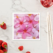 ピンクプルメリア花柄 スタンダードカクテルナプキン (インサイチュ)