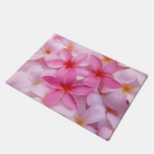 ピンクプルメリア花柄 ドアマット (アングル)
