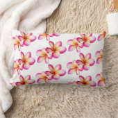 ピンクプルメリア装飾用クッション ランバークッション (ブランケット)