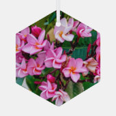 ピンクプルメリア ガラスオーナメント (裏面)