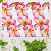 ピンクプルメリア キッチンタオル (折り畳み)