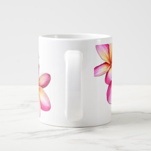 ピンクプルメリア ジャンボコーヒーマグカップ (裏面)