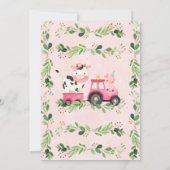 ピンクプレイドカウムースファースト誕生日 招待状 (裏面)