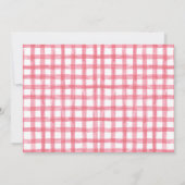 ピンクプレイドガールズピクニックパーティー誕生日 招待状 (裏面)