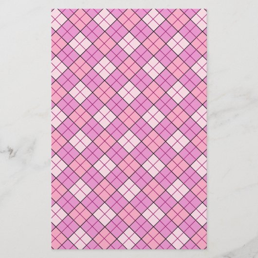 ピンクプレイドクラフト紙 便箋 (正面)
