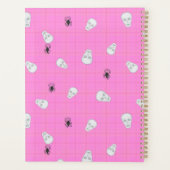 ピンクプレイドハロウィーンスカル&スパイダーパーソナライズされた プランナー手帳 (裏面)