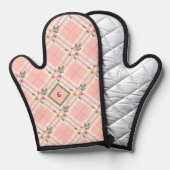 ピンクプレイドフローラ 鍋つかみ (正面/裏面)