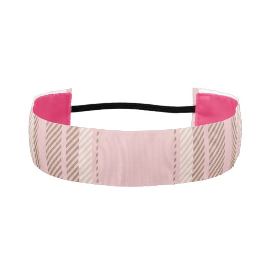 ピンクプレイドブラウンプレイドウォーターモダンカラー アスレチックヘッドバンド (正面)