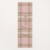 ピンクプレイドブラウンプレイドウォーター色 ヨガマット (正面)