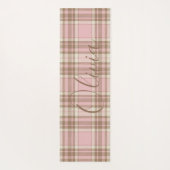 ピンクプレイドブラウンプレイドウォーター色 ヨガマット (裏面)