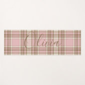 ピンクプレイドブラウンプレイドウォーター色 ヨガマット (正面(横))