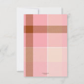 ピンクプレイドベビーガールフォトサンキューカード サンキューカード (裏面)