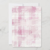 ピンクプレイドホワイトストライプブライダルシャワー 招待状 (裏面)