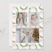 ピンクプレイドリース名門私立校風のリースボークリスマスカード シーズンカード (裏面)