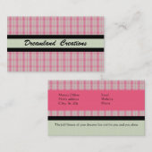 ピンクプレイド名刺 名刺 (正面/裏面)