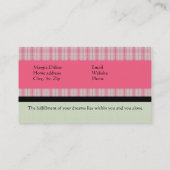 ピンクプレイド名刺 名刺 (裏面)