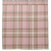 ピンクプレイド水彩 シャワーカーテン (正面)