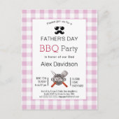 ピンクプレイド父の日の写真BBQパーティー ポストカード (正面)