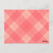 ピンクプレイド番号「1」タイポグラフィバナーカード ポストカード (裏面)