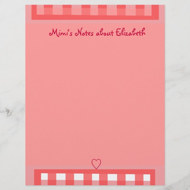 ピンクプレイド紙 (正面)