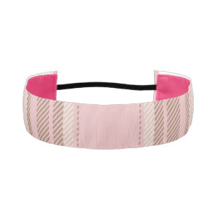 ピンクプレイド茶格子縞水モダン色 アスレチックヘッドバンド