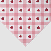 ピンクプレイド赤いハート 薄葉紙