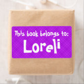 ピンクプレイド「この本は所有している」レーベル ラベル (インサイチュ)