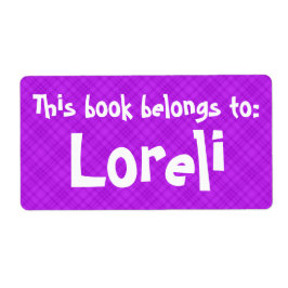 ピンクプレイド「この本は所有している」レーベル ラベル