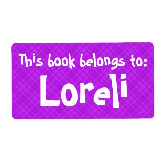 ピンクプレイド「この本は所有している」レーベル ラベル (正面)