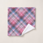 ピンクプレイド バスタオルセット (ウォッシュタオル)