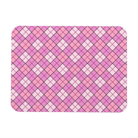 ピンクプレイド マグネット (横)