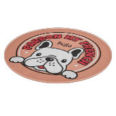 ピンクプレースマイフランスのブルドッグFrenchie Dog漫画 カッティングボード (角)