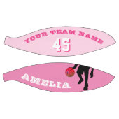 ピンクプレーヤーチーム名番号ガール バスケットボール (パネル)
