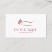 ピンクプレーンストーンマッサージセラピーウェルネスデイスパ 名刺 (正面)