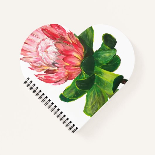 ピンクプロテア、プロテアの王、熱帯、アフリカ ノートブック (正面)