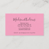 ピンクプロフェッショナルエレガントスタイリッシュ 名刺 (裏面)