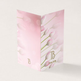 ピンクプロフェッショナルエレガントモノグラム名刺 名刺