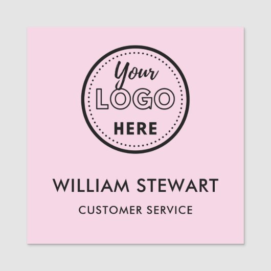 ピンクプロフェッショナルカスタムロゴ従業員 名札 (正面)