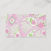 ピンクプロフェッショナルペイズリーパタカスタムーン 名刺 (裏面)