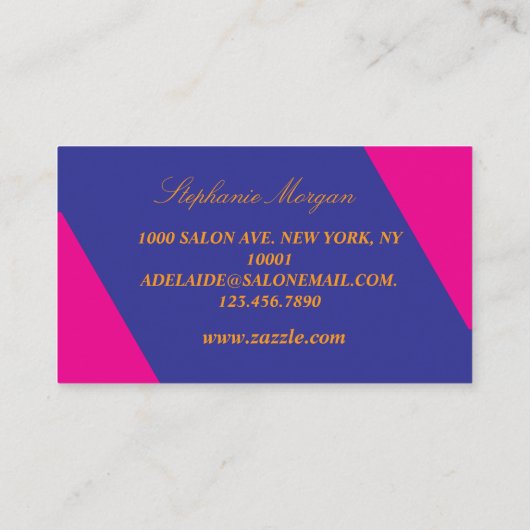 ピンクプロフェッショナルモダンモノグラム 名刺 (裏面)