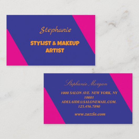 ピンクプロフェッショナルモダンモノグラム 名刺 (正面/裏面)