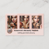 ピンクプロフェッショナル写真ポートフォリオ美しい 名刺 (正面)