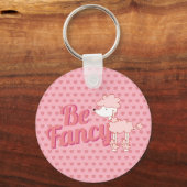 ピンクプードルとハートファンシー キーホルダー (裏面)