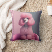 ピンクプードルアート装飾用クッション クッション (ブランケット)