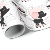 ピンクプードルエッフェルタワーパリラッピング紙 ラッピングペーパー (ロールコーナー)